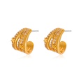 fashion zircon star earrings simple Cshaped geometric copper earringspicture11